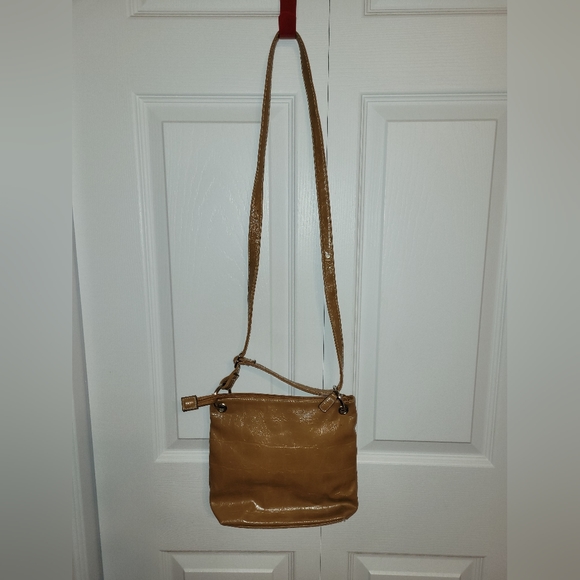 💚 A tan/ gold color polypropylene cross body purse - Picture 2 of 4